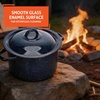 image:imageIMUSA USA C206661062810W Speckled Enamel Stock Pot with Lid 4 Quart Blue6 Quarts