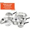 image:imageIMUSA USA Heavy Duty 13Piece Cast Aluminum Cajun Cookware Set Silver13 Piece
