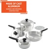 image:imageIMUSA USA Heavy Duty 13Piece Cast Aluminum Cajun Cookware Set Silver8 Piece