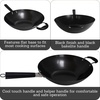 image:imageIMUSA USA Inch Red PAN10046 12 Nonstick Carbon Steel Wok HandleBlack
