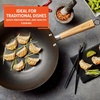image:imageIMUSA USA Inch Red PAN10046 12 Nonstick Carbon Steel Wok HandleLight Wood