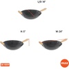 image:imageIMUSA USA Inch Red PAN10046 12 Nonstick Carbon Steel Wok HandleLight Wood