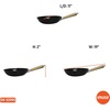 image:imageIMUSA USA Inch Red PAN10046 12 Nonstick Carbon Steel Wok HandleLight Wood