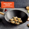image:imageIMUSA USA Inch Red PAN10046 12 Nonstick Carbon Steel Wok HandleLight Wood