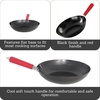 image:imageIMUSA USA Inch Red PAN10046 12 Nonstick Carbon Steel Wok HandleRed