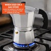 image:imageImusa 3 Cup Stovetop Espresso Maker with Heart Shaped Knob SilverAluminum