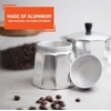 image:imageImusa 3 Cup Stovetop Espresso Maker with Heart Shaped Knob SilverAluminum