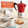image:imageImusa 3 Cup Stovetop Espresso Maker with Heart Shaped Knob SilverRed