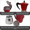 image:imageImusa 3 Cup Stovetop Espresso Maker with Heart Shaped Knob SilverRed