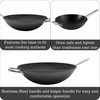image:imageImusa LCI19008 USA 14 Light Cast Iron Wok Preseasoned NonStick with Stainless Steel Handles Cookware Black