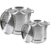 image:imageIMUSA Aluminum Steamer Dual Piece Set 32 Qt and 10 Qt Silver28 Qt and 10 Qt