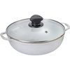 image:imageIMUSA Caldero Cast Aluminum Stock Pot 7 Qt with Glass Lid 30 cm Diameter Heavy Bottom Cooking Pot with Riveted Handles Oven Safe Rice Pot for Stews Soups and BeansGlass Lid