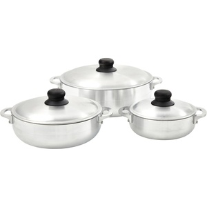 image:imageIMUSA 051537qt Carmen de Viboral Cast Aluminum Nonstick Caldero 6pc Set with Floral Ceramic Lids Drop Ship Black  141824cm16 Quarts