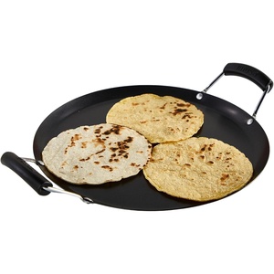image:imageIMUSA 11in Carbon Steel Nonstick Round Comal with Metal Handles BlackBakelite Handles