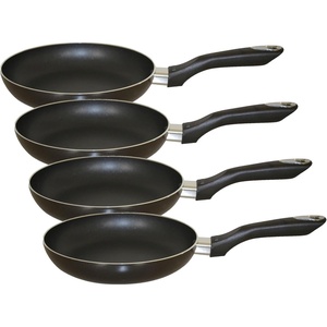 image:imageIMUSA 8in Bistro Aluminum Nonstick Fry Pan with Cool Touch Handle Small Skillet for Eggs Omelets Sauteing and Everyday Cooking Black8 Inch Pack of 4