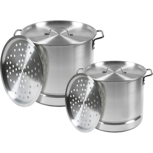 image:imageIMUSA Aluminum Steamer Dual Piece Set 32 Qt and 10 Qt Silver28 Qt and 10 Qt