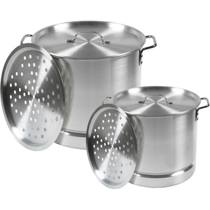 image:imageIMUSA Aluminum Steamer Dual Piece Set 32 Qt and 10 Qt Silver32 Qt and 10 Qt