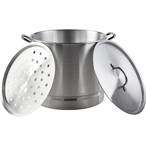 image:imageIMUSA Big 40 Qt Tamale Steamer Vaporera Stock Pot Aluminum Tamalera 10 Gallons16 Quarts