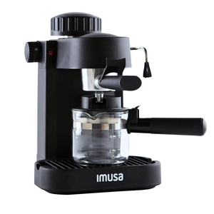image:imageIMUSA Electric Espresso Cappuccino Maker 4 Cup Capacity with Milk Frother Black Coffee Machine for Home Barista ExperienceNew Classic