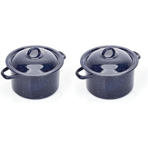 image:imageIMUSA USA C206661062810W Speckled Enamel Stock Pot with Lid 4 Quart Blue6 Quarts Pack of 2