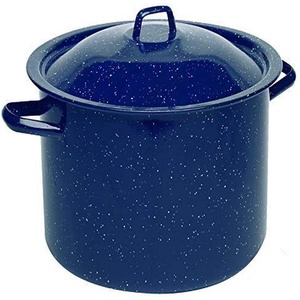 image:imageIMUSA USA C206661062810W Speckled Enamel Stock Pot with Lid 4 Quart Blue78 Quarts