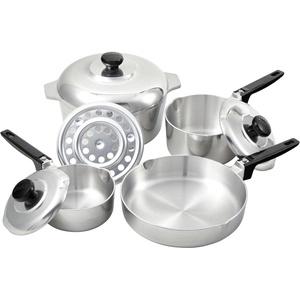 image:imageIMUSA USA Heavy Duty 13Piece Cast Aluminum Cajun Cookware Set Silver8 Piece