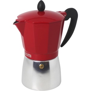 image:imageImusa 3 Cup Stovetop Espresso Maker with Heart Shaped Knob SilverRed
