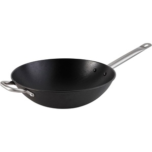 image:imageImusa LCI19008 USA 14 Light Cast Iron Wok Preseasoned NonStick with Stainless Steel Handles Cookware Black