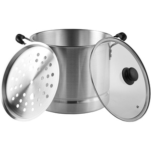 image:imageIMUSA USA Aluminum Steamer with Glass Lid 24Quart Silver24 quart